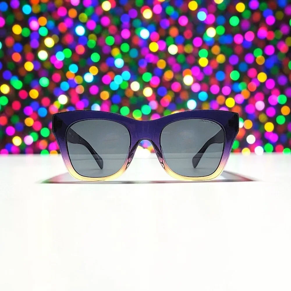 CHRISTIAN SIRIANO Nelly Sunglasses in Puple Gold Brand New in Box With Hard Case